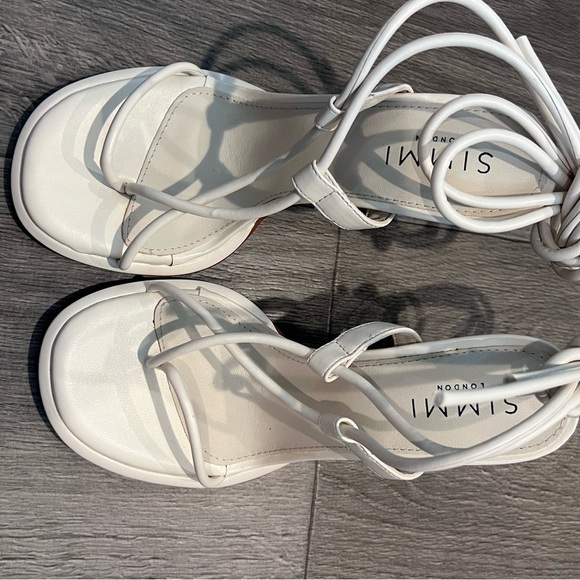 Simmi London Samia Strappy Heels Stilettoes Sandals White Ankle Straps, Size 4 - Picture 7 of 7